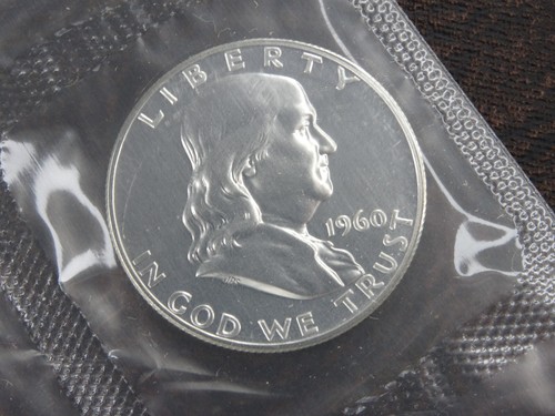 1960 US Mint Proof Set 5 Coins 90% Silver Original Envelope & Cello Flat Pack - Picture 4 of 5