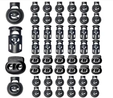 48pcs Upgraded Plastic Cord Lock Draw String Clip with Spring Toggle Stoppers