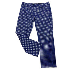 Banana Republic Womens Sloan Navy Blue Geometric Print Ankle Pants Size 12