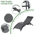 Set of 2 Aluminum Adjustable Patio Chaise Lounge Chairs Recliner with Side Table — photo 8