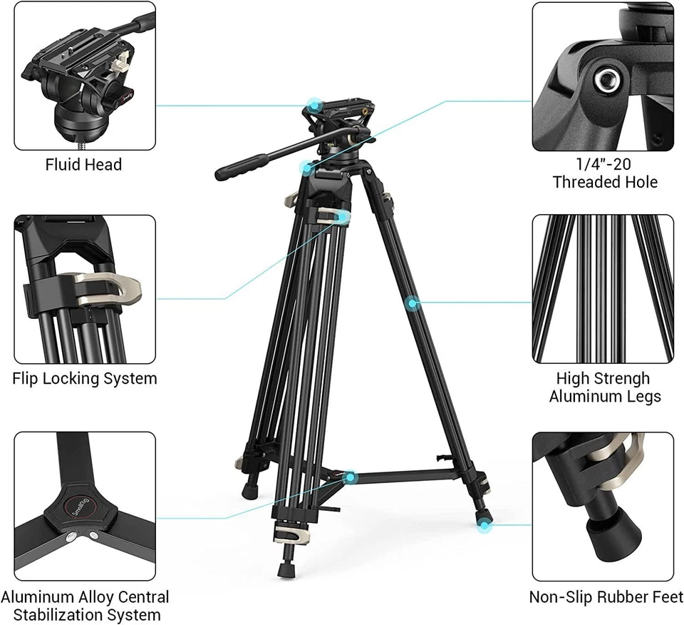 Trípode de video profesional SmallRig Manfrotto QR 3751 con trípode Dolly Foto 3 de 4