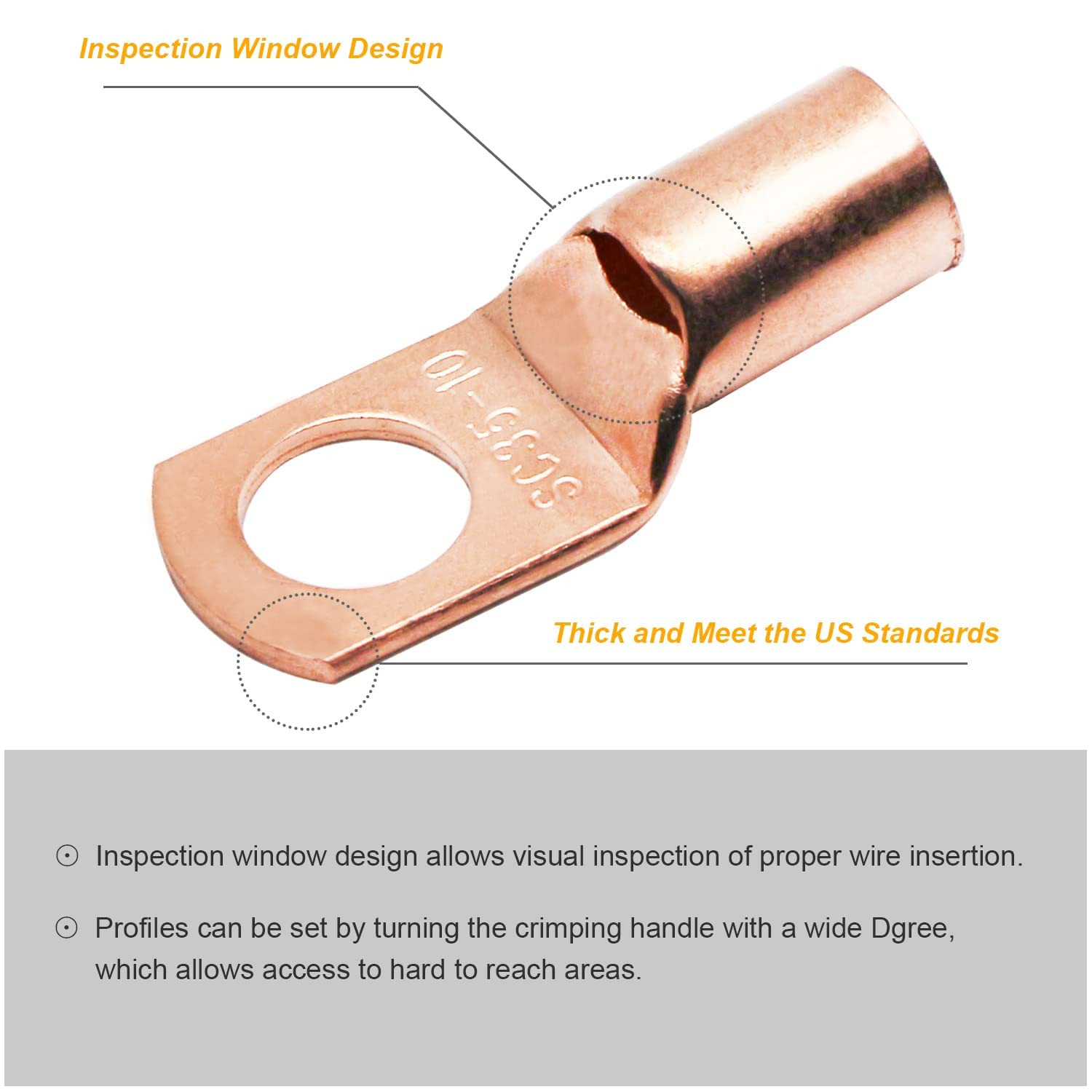 100Pcs Copper Wire Lugs AWG 6 8 10 12 with Heat Shrink Set, 50Pcs Battery Cable 