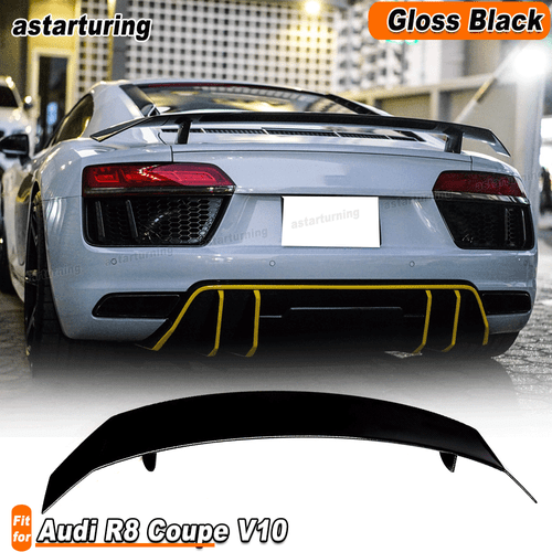Alerón trasero negro brillante apto para AUDI R8 V10 cupé 2016-2019 alerón tapa maletero ala - Imagen 1 de 13