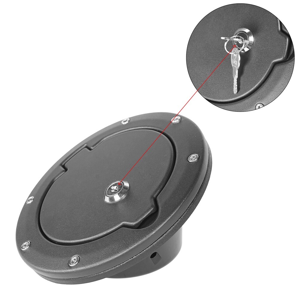 US Matte Black Gas Tank Cap w/ Secure Lock Fits for Jeep Wrangler 1997-2006 TJ thumbnail 8