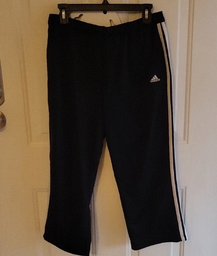 Adidas Women's Capri Athletic Yoga Pants Black and White Size Large