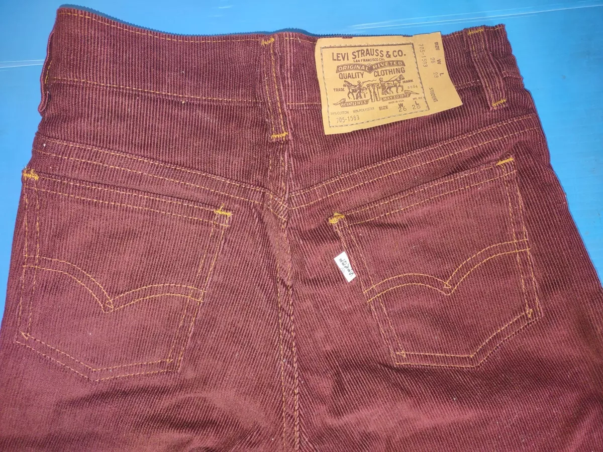 Levi's Vintage 70'S Corduroy Pants MAROON Size 26