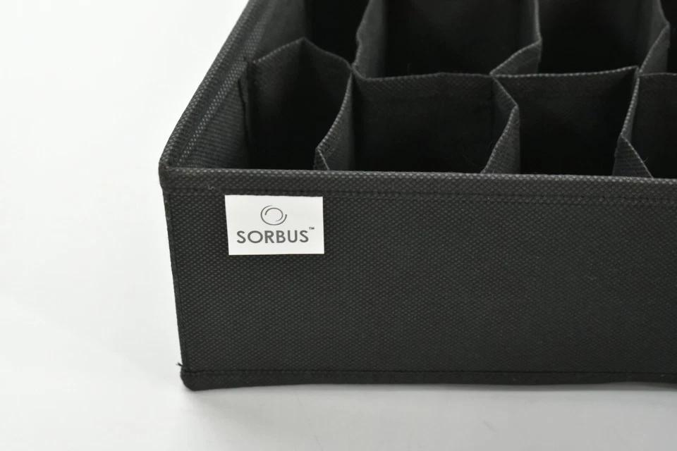 Sorbus Black Set Of 4 Foldable Drawer Dividers Moisture Proof Non Woven Fabric - Image 3 of 4