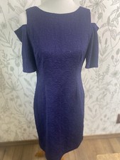 Eliza J Women Navy Blue Size 8 Shift Dress 3/4 sleeve Stretch Formal Casual