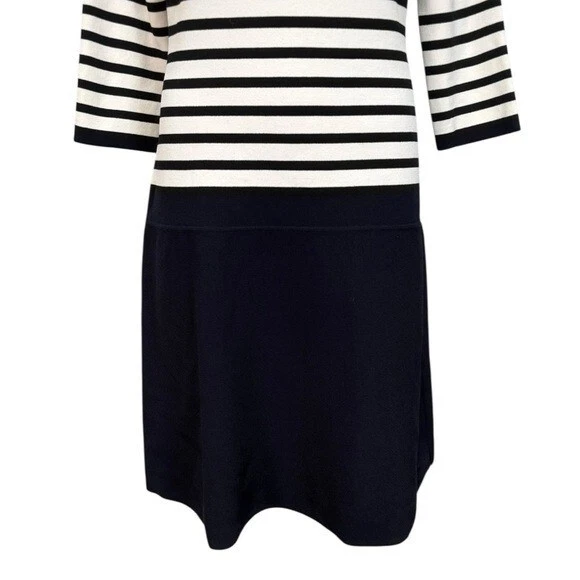 Abito donna Kate Spade manica 3 4 a righe blu navy nero taglia large