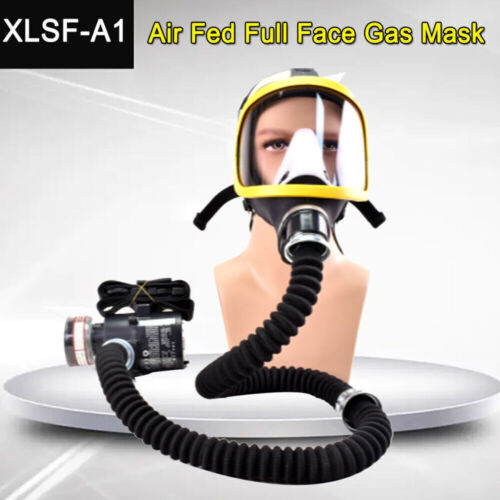 Electric Full Face Gas Mask Constant Flow Respirator Supplied Air Fed System - Picture 1 of 23