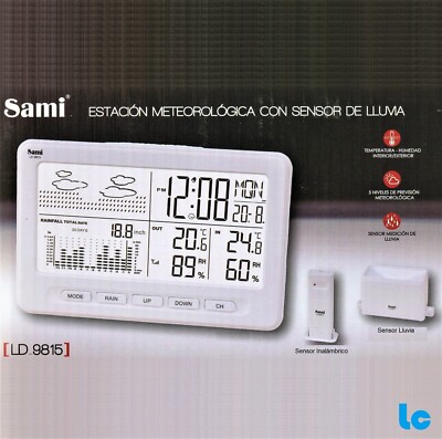 Estacion Meteorologica Interior Y Exterior - Con Sensor De Medición De Lluvia