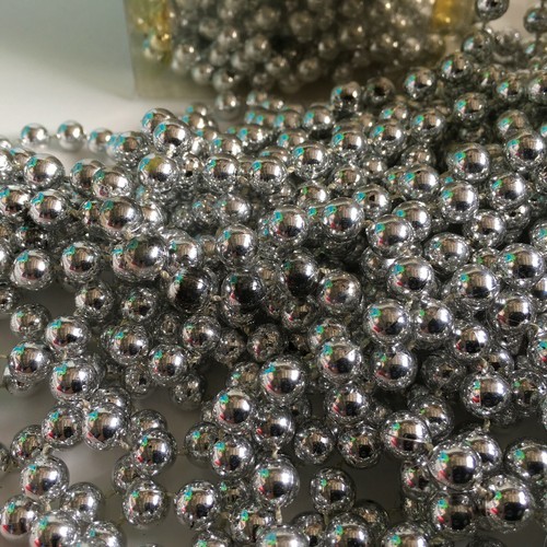 Vintage Dansk Holiday Christmas Silver Bead Garland 1/4" 2 boxes 45' each - Picture 5 of 6