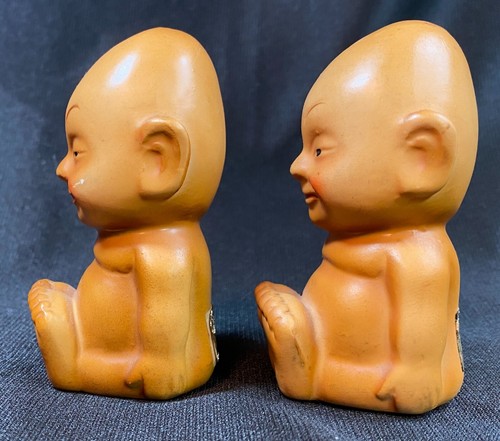 Japan Billiken Brings You Luck Salt & Pepper Shakers Cone Head Halloween Budha - Picture 6 of 9