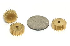 3pc TRADESHIP Japan 1/24 1/32 Slot Car 20T BRASS PINION GEAR .078 Axle Size Mint