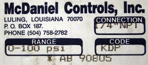 McDaniel Controls Inc. KDP Pressure Gauge New in Box - Picture 2 of 2