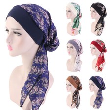 12PC Women Cancer Headscarf Chemo Hair Loss Hat Turban Pre-Tied Headwear Bandana