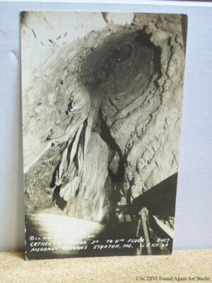 RPPC Route 66 Stanton MO Real Photo Postcard 1943 Meramec Caver Cathedral Tower