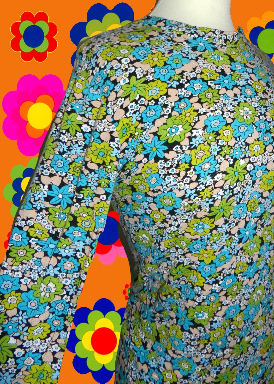 Zebemay Damen Langarm Shirt Blumenmuster - Stehkragen Thermo Top