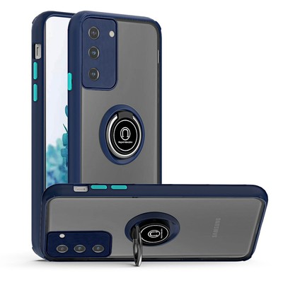 GSA Matte Finish Case w/Magnetic Ring Stand for Samsung Galaxy S21 Plus- Blue