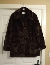 Vintage Brown Faux Fur Coat Stielmann House Of Fraser Size 10/12