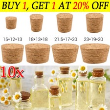 10x Tappi Conici Sughero Legno Vino Tappi Tappi Riutilizzabili Tappo Sigillante NUOVO