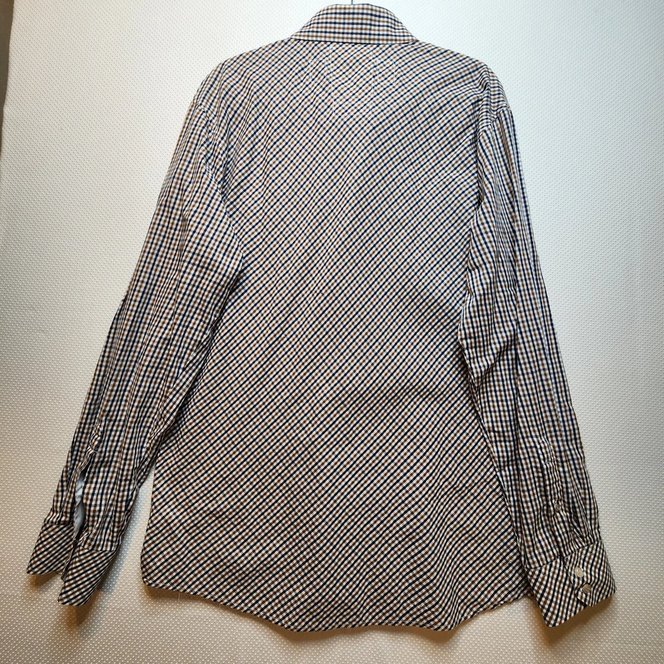 Sovereign Code Men Shirt 2XL Brown Blue Check Pockets Cotton Blend Roberts Style - Image 3 of 4