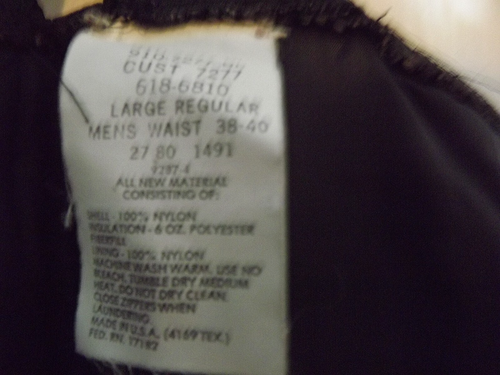 Walls Blizzard Pruf Insulated Bib Pant Mens Black Softshell Full Zip L Reg 38/40 - Picture 15 of 16