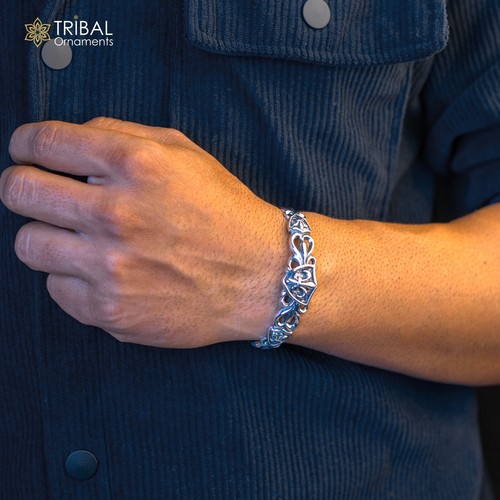 925 sterling silver customized adjustable tribal cuff bracelet kada cuff98 - Picture 4 of 8