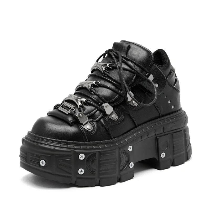 Punk Style Black Rock Heel Height Platform Shoes Gothic Man