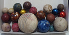 New Listing20 Marbles Antique Vintage Handmade Bennington Bisque Foil Clay Very Colorful