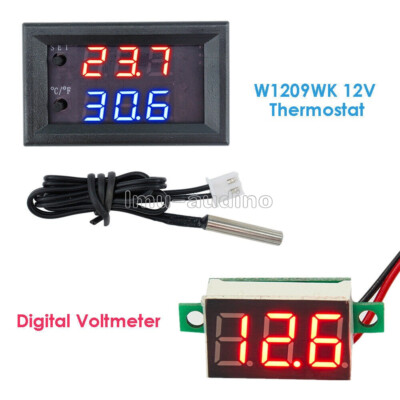 W1209WK LED Temperature Control Sensor Red LED Panel 3-Digital Voltage Meter