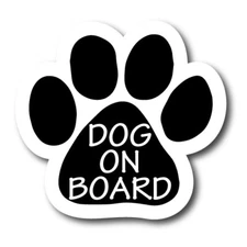 Dog on Board Pawprint Car Magnet 5" Paw Print Auto Truck Decal Magnet