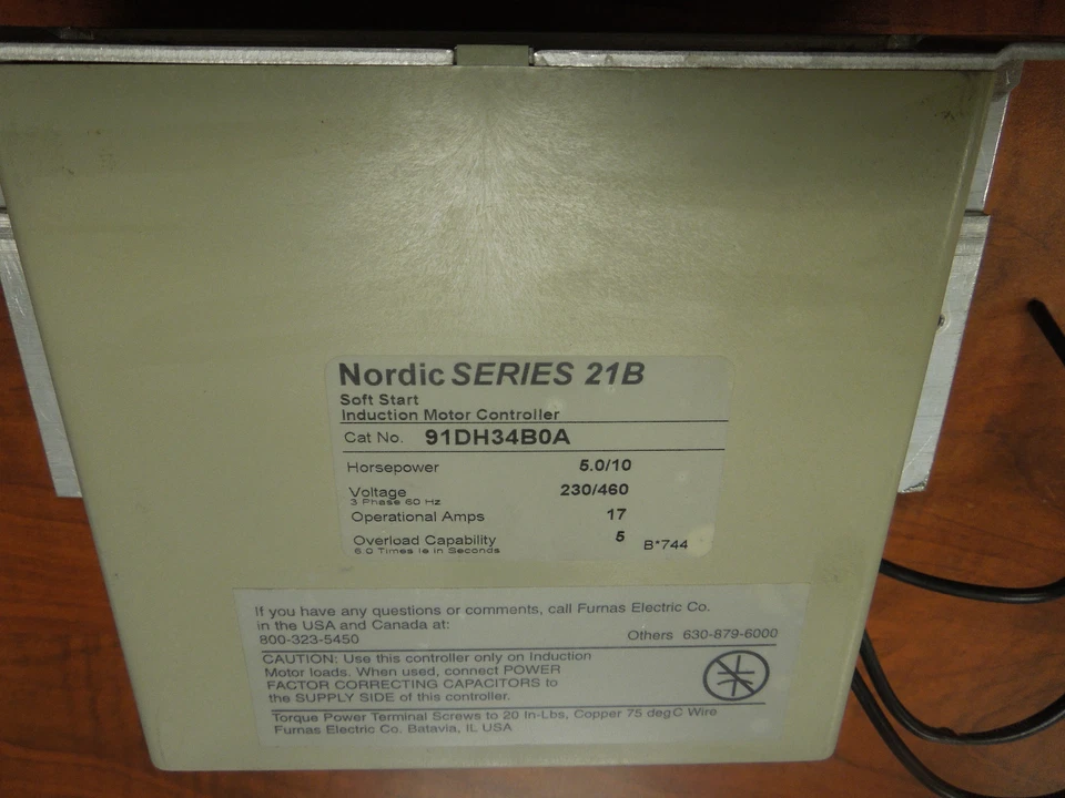 Furnas Nordic Ser 91DH34B0A 21B Soft Start Induction Motor Controller 5.0/10 HP - Image 3 of 3
