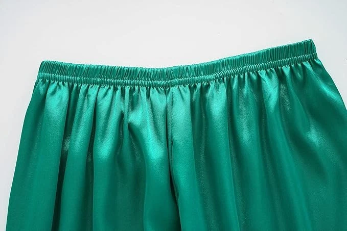 Juego de pijama grande verde satinado vacaciones niñas niños talla EU 150 US 12 NUEVO SIN ETIQUETAS Foto 4 de 4