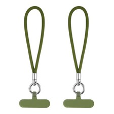 2pcs Hand Wrist Strap Phone Lanyard Cellphone Wrist Strap with Tab Dark Green