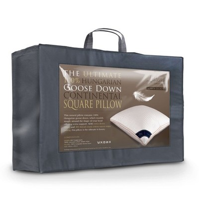 Euro Continental 65cm x 65cm 100% Hungarian Goose Down Square Pillow (26'' x 26'')