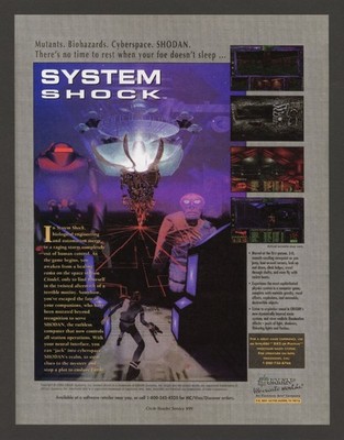 System Shock 1 (The Original) PC Game Big Box Promo Ad Art Print Poster - Glossy