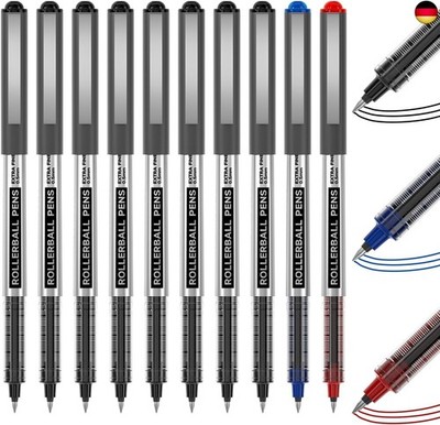 Shuttle Art Tintenroller Stifte, 10 stück Gel kugelschreiber(8 schwarz, 1 blau,
