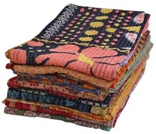 Indian Mix Lot Whole Sale Tribal Kantha Quilts Vintage Cotton Bed Pack of 3