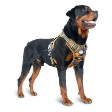 Auroth Tactical Dog Harness Adjustable Metal Buckles Dog Vest with Handle, No Pu