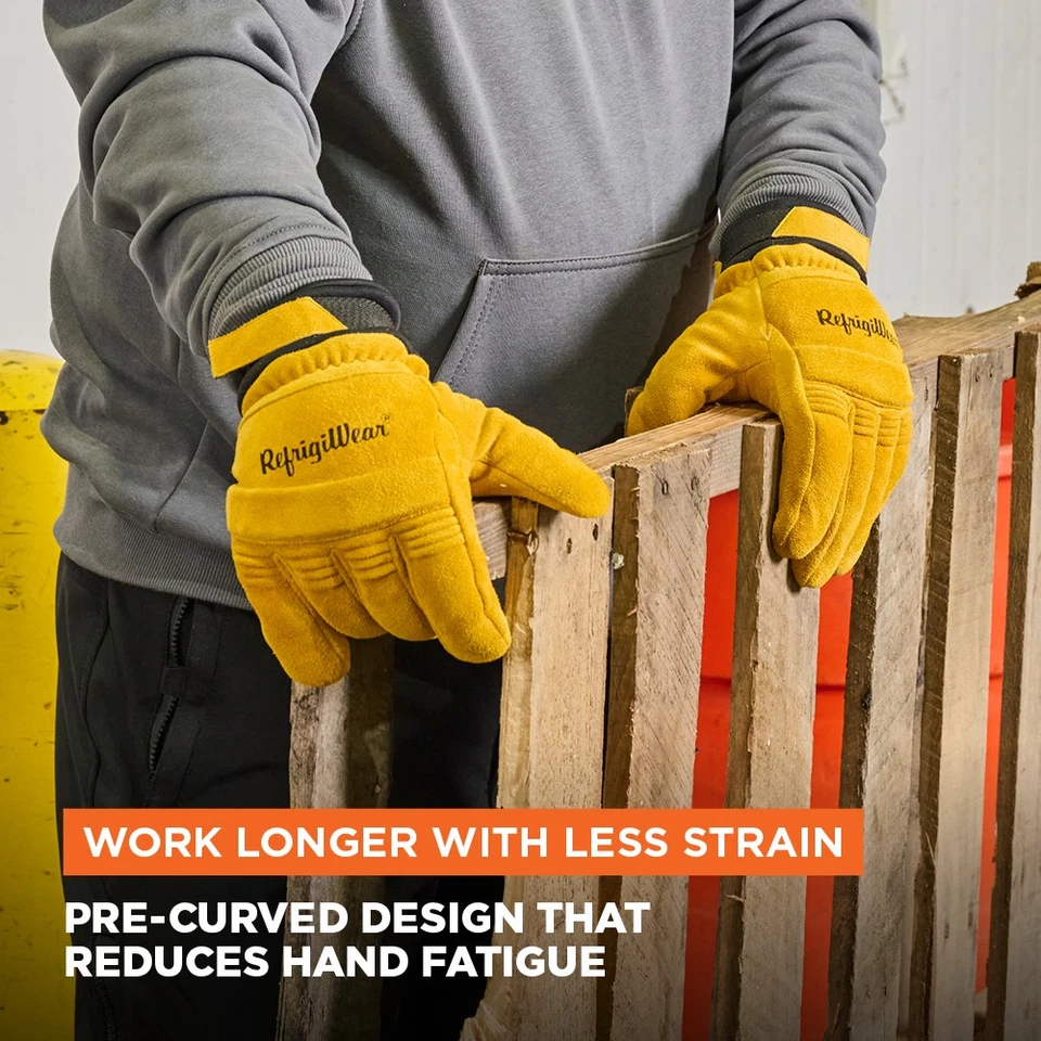 Guantes de cuero aislantes de nudillos elásticos RefrigiWear - Protección contra frío extremo, Foto 4 de 4