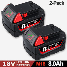 2Pack New 18V for Milwaukee 48-11-1865 8.0Ah Battery M18 High output Battery