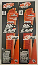 Nerf Pro Mag  15 Half-Length Darts Magazines LOT OF 2 30 Darts New Fast Ship 