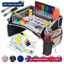 PILLANI Kids Travel Tray for Car - Car Seat Tray with Activity Sheets Pens, Ro