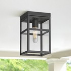 San Lucas 10 1/4" High Sand Black Outdoor Flushmount Ceiling Light