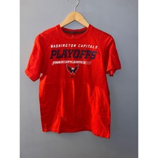 Washington Capitals Playoffs Stanley Cup 2015 Red TShirt Majestic Mens Medium