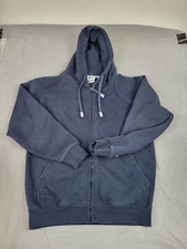 Pro Club Heavyweight Hoodie Mens Small Blue Drawstring Full Zip Sweatshirt