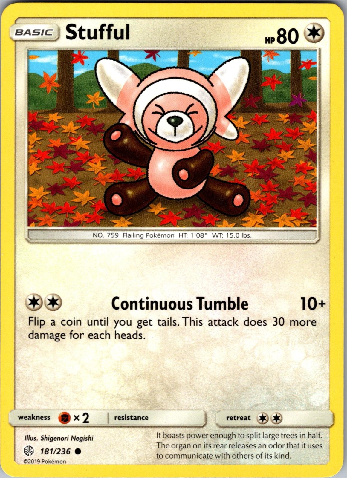 Stufful 181/236 Common Cosmic Eclipse Pokemon LIGHTLY PLAYED
