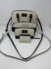 Lot Of Kate Spade Purses Clutch Side Bag And Wallet Crème Black And Gold