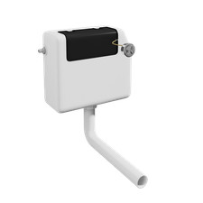 Concealed Dual Flush Toilet Cistern Only Chrome Push Button Water Saving 6/4L